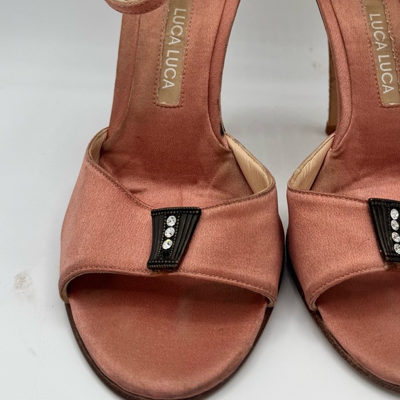 Luca Luca Satin Stilletto Dusty Pink Ankle Strap Caberet Size 40 Made in Italy - Picture 3 of 14